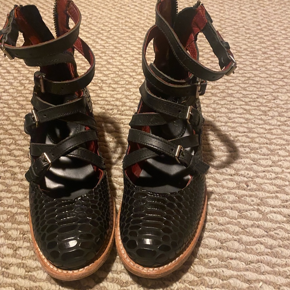 SOLD Black snake Marcel bootie